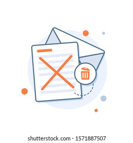 Email spamming attack. Email fraud alert concept