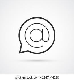 Email in speech buuble trendy style black icon. Vector illustration