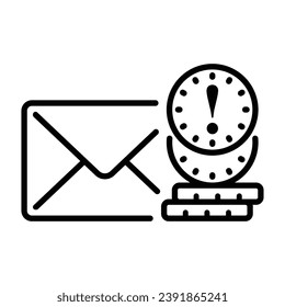 email and stacked coins icon with notification alert