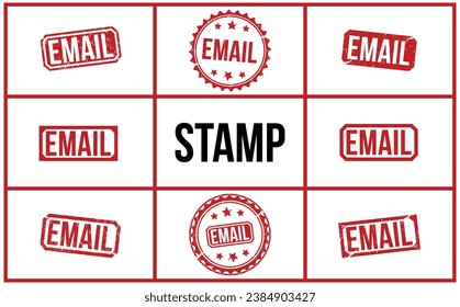 Email stamp red rubber stamp on white background. Email stamp sign. Email stamp.