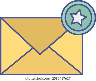 Email Star Which illustration with isolated background 