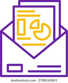 Email Statistics Line Two Color Vector Icon Design
