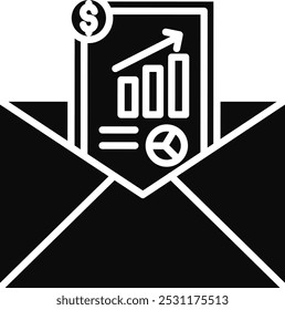Icono detallado de Ilustración vectorial de estadísticas de correo electrónico