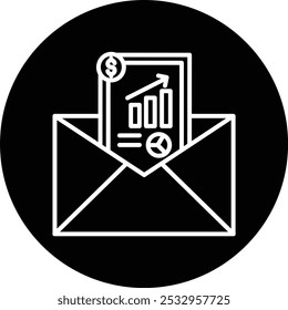 Email Statistics Vector Illustration Detailed Icon