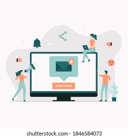 Email subscribe illustration concept. Illustration for websites, landing pages, mobile applications, posters and banners.