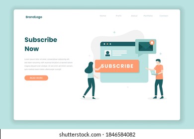 Email subscribe landing page concept. Illustration for websites, landing pages, mobile applications, posters and banners.