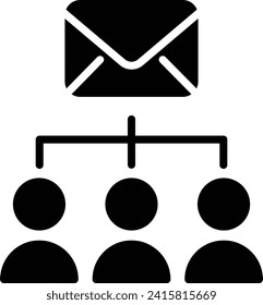 Email Subscribers solid and glyph vector illustration