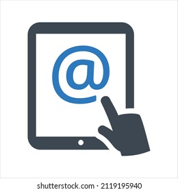 Icono de suscripción de correo electrónico. Vector y glifo