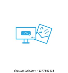 Email subscription, marketing, join button vector icon