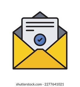 Indicador de diseño de iconos rellenado por el vector de suscripción de correo electrónico. Símbolo de desarrollo y marketing SEO sobre el fondo blanco del archivo EPS 10