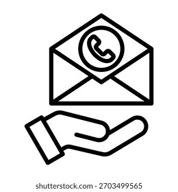 E-Mail-Support Symbol Linienstil Vektorgrafik