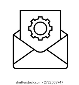 Email Support Outline Icon Vector Illustration