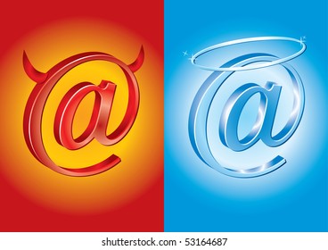 Email symbol - Bad Vs Good - Vector licence