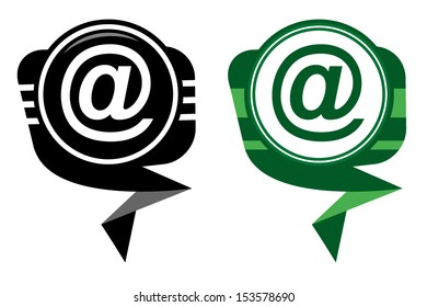 Email symbol - black and green pointer