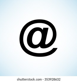 Email symbol -  black vector icon
