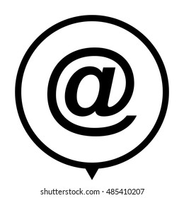 Email symbol - black vector  icon; map pointer
