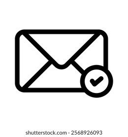 An email symbol with a check mark indicating verified or approved communication