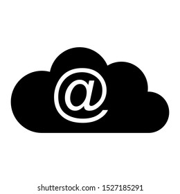 E-mail symbol and cloud on white