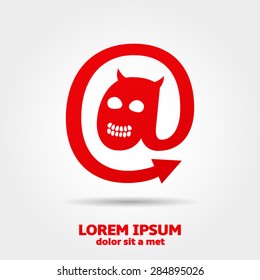 Email symbol in devil shape