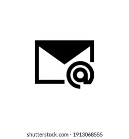 Email symbol icon in glyph style. Message and email symbols with conditions. Vector