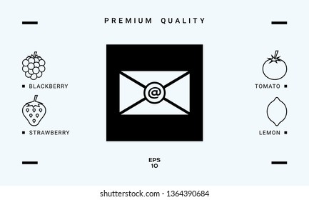 Email symbol icon. Graphic elements for your design