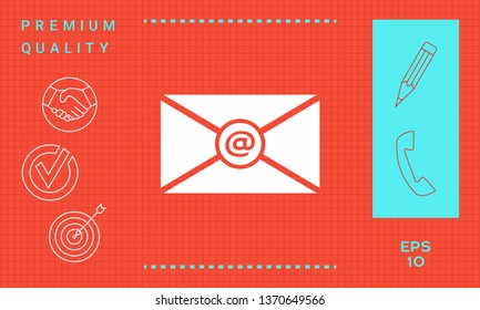 Email symbol icon. Graphic elements for your design