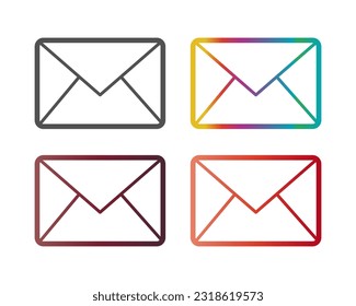 Email symbol icon, Message icon, Envelope flat icon, Email Vector Line Icon Design.