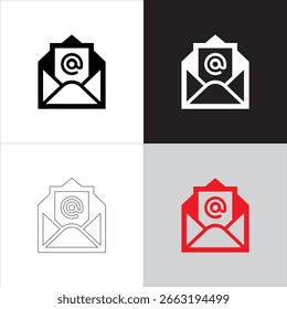Email symbol icon represents digital communication. Perfect for web, mobile, or print design. Use in business, contact, or newsletter layouts. Clean and modern style enhances usability.