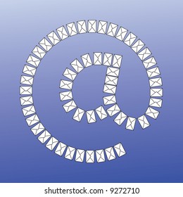 An email symbol Illustration made of envelope
