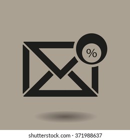  email symbol isolated icon, vector illustration. Flat design style.