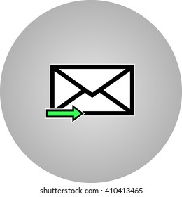 Email symbol letter icon - vector, flat design. Eps 10.