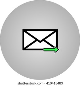 Email symbol letter icon - vector, flat design. Eps 10.