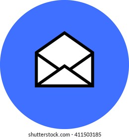 Email symbol letter icon - vector, flat design. Eps 10.