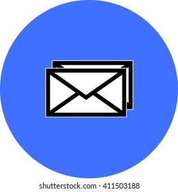 Email symbol letter icon - vector, flat design. Eps 10.