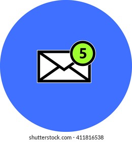 Email symbol letter icon - vector, flat design. Eps 10.