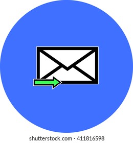 Email symbol letter icon - vector, flat design. Eps 10.