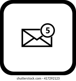 Email symbol letter icon - vector, flat design. Eps 10.