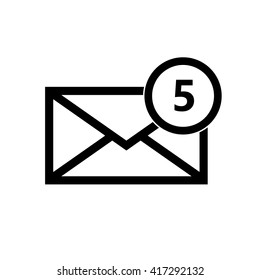 Email symbol letter icon - vector, flat design. Eps 10.