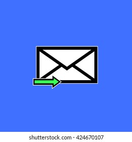 Email symbol letter icon - vector, flat design. Eps 10.
