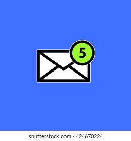 Email symbol letter icon - vector, flat design. Eps 10.