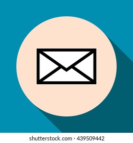 Email symbol letter icon - vector, flat design. Eps 10.