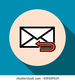 Email symbol letter icon - vector, flat design. Eps 10.
