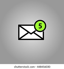 Email symbol letter icon - vector, flat design. Eps 10.