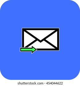 Email symbol letter icon - vector, flat design. Eps 10.