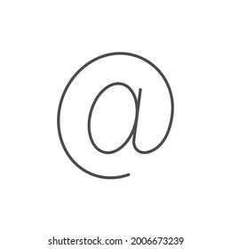 Email symbol line outline icon isolated on white