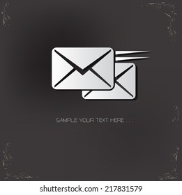 Email symbol on dark background,vector