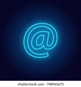 E-mail symbol on a digital background. Vector illustration .