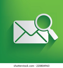 E-mail symbol on green background,clean vector