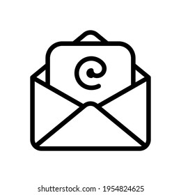 Símbolo de correo electrónico, letra abierta, icono simple. Icono negro sobre fondo blanco
