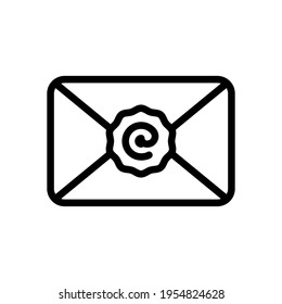 Email symbol, open letter, simple icon. Black icon on white background